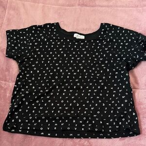 Zara Kids Black and White Letter Print Tee